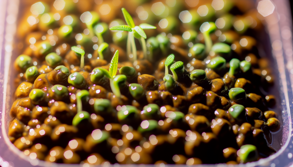 Hemp seed germination with moist medium and constant temperature