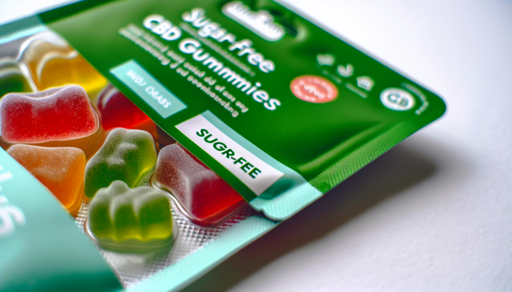 Eine Packung zuckerfreier CBD-Fruchtgummis